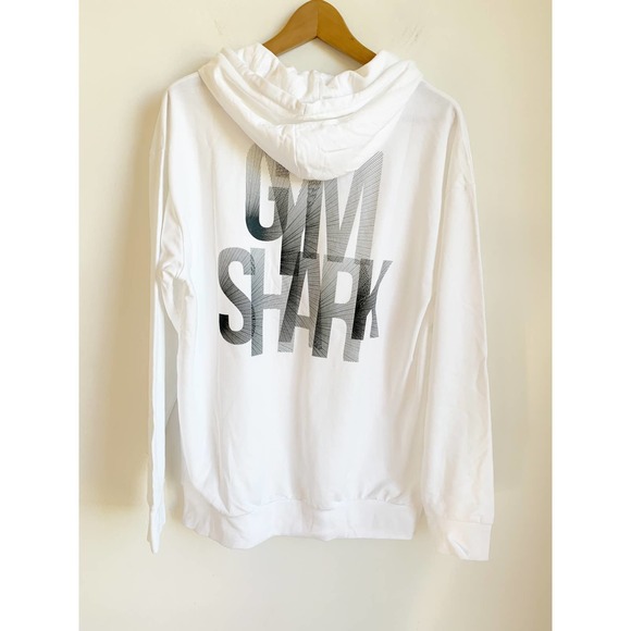 Gymshark Tops - Gymshark NWOT White hooded oversized sweatshirt Small